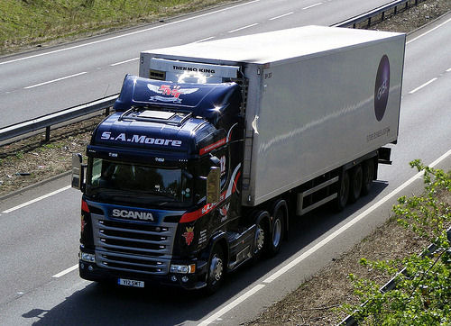lorry on move